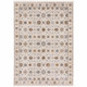 3' X 5' Ivory And Gold Oriental Power Loom Stain Resistant Area Rug With Fringe