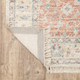 10' X 13' Orange And Blue Oriental Hand Loomed Stain Resistant Area Rug With Fringe