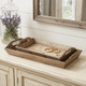 Set Of 2 Natural Brown Wood With Grains And Knots Highlight Trays