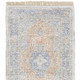 8' Blue And Red Oriental Hand Loomed Distressed Runner Rug With Fringe
