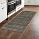 2' X 8' Charcoal Grey Grey Ivory Tan And Brown Abstract Power Loom Stain Resistant Runner Rug