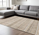 10' X 13' Gray and Ivory Abstract Power Loom Area Rug