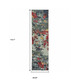 12' Blue And Red Abstract Runner Rug