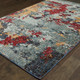 9' X 12' Blue and Beige Abstract Power Loom Area Rug