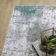 4' X 6' Silver and Gray Abstract Non Skid Area Rug