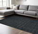 10' X 13' Black Wool Hand Woven Area Rug