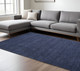 10' X 13' Blue Wool Hand Woven Area Rug