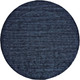 8' Blue Round Wool Hand Woven Area Rug