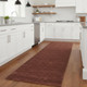 8' Orange And Red Wool Hand Woven Stain Resistant Runner Rug