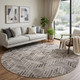 10' Tan and Gray Round Wool Geometric Hand Tufted Area Rug