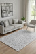 5' X 8' Gray And Silver Geometric Stain Resistant Area Rug