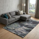 10' X 14' Blue and Black Wool Abstract Hand Tufted Area Rug