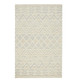 4' X 6' Ivory Blue And Tan Wool Geometric Tufted Handmade Stain Resistant Area Rug