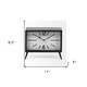 11" Black And White Metal Table Clock