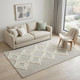 5' X 8' Gray And Ivory Wool Geometric Tufted Handmade Stain Resistant Area Rug