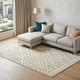 9' X 12' Ivory And Tan Wool Geometric Tufted Handmade Stain Resistant Area Rug