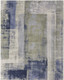 2' X 3' Blue Green And Ivory Abstract Distressed Area Rug