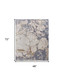 4' X 6' Tan Blue And Beige Abstract Distressed Area Rug