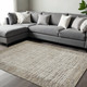 9' X 12' Tan And Ivory Wool Crosshatch Hand Tufted Area Rug