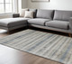 10' X 14' Gray Blue And Green Abstract Hand Woven Area Rug
