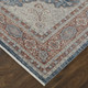 7' X 10' Gray Red And Blue Floral Area Rug
