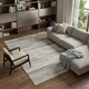 8' X 10' Brown Ivory And Tan Abstract Distressed Area Rug