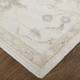 12' X 15' Tan And Ivory Floral Hand Knotted Area Rug