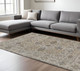 9' X 12' Gray Ivory And Tan Oriental Area Rug