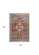 5' X 8' Blue And Orange Floral Medallion Area Rug