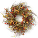 20" Green Brown  And White Fall Mixed Assortment Artificial Wreath