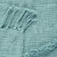 60" X 50" Blue Woven Cotton Throw Blanket with Fringe