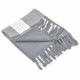 50" X 60" Gray Woven Cotton Checkered Throw Blanket with Fringe