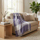 50" X 60" Purple Woven Cotton Checkered Throw Blanket with Fringe