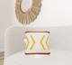 20" X 20" White Yellow And Red Orange 100% Cotton Chevron Zippered Pillow
