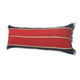 14" X 36" Red Navy And Tan 100% Cotton Striped Zippered Pillow