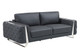 Three Piece Indoor Dark Gray Italian Leather Six Person Seating Set