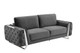 Three Piece Indoor Dark Gray Velvet Six Person Seating Set