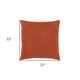 22" Orange Striped Cotton Throw Pillow