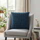 20" Teal Cotton Throw Pillow With Texture