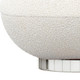 30" White and Silver Boucle Slipper Chair