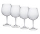 Set of Four Clear Tritan Plastic Stemmed All Purpose Wine Glass