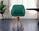 Tufted Green and Natural Upholstered Velvet Dining Arm Chair