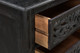 30" Black Solid Wood Distressed Three Drawer Nightstand