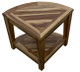 22" Natural Teak Corner Shower Bench With Shelf