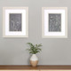 Set Of Two Gray Poppies Sketch White Framed Print Wall Art
