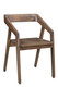 Dark Brown Solid Wood Open Back Dining Arm Chair