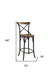 30" Brown and Black Solid Wood and Metal Counter Height Bar Chair