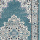 10' Gray And Aqua Oriental Distressed Runner Rug