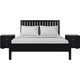 Three Piece Black Solid Wood Bedroom Set