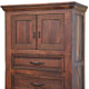 37" Brown Solid Wood Three Drawer Dresser